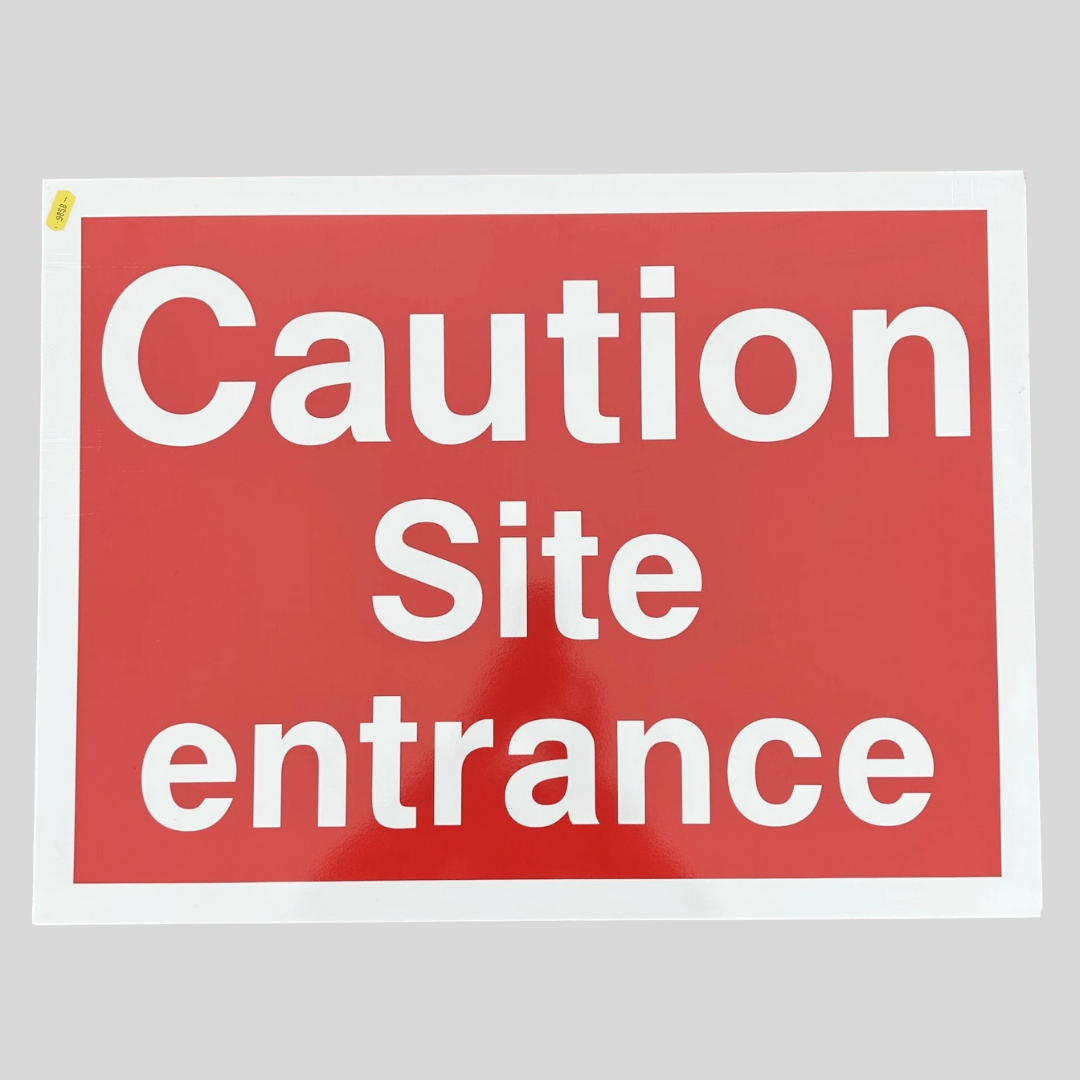 Caution Site Entrance Sign – 60cm x 45cm Safety Warning Board - Cleaning Products UK