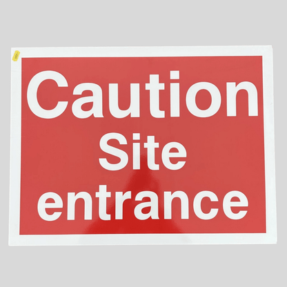 Caution Site Entrance Sign – 60cm x 45cm Safety Warning Board - Cleaning Products UK