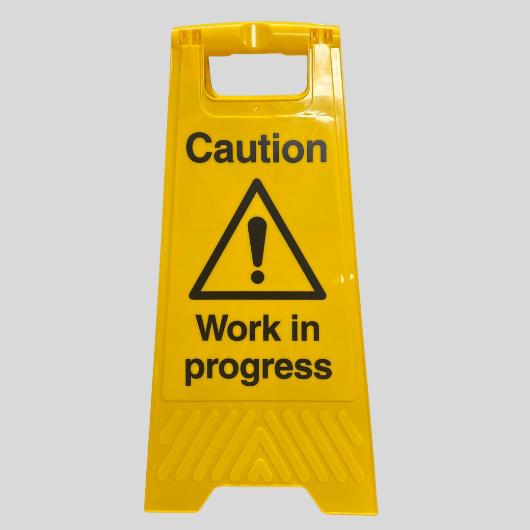 Caution Work In Progress A Frame Sign - Cleaning Products UK