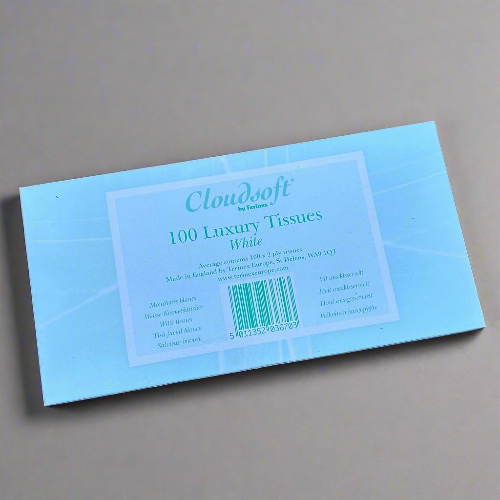 Cloudsoft Luxury Facial Tissues - 100 Sheets 2ply 190mm x 200mm - Cleaning Products UK