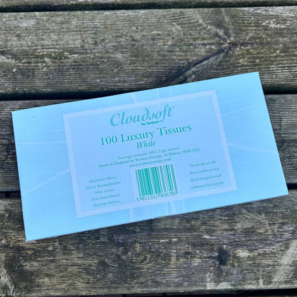 Cloudsoft Luxury Facial Tissues - 100 Sheets 2ply 190mm x 200mm - Cleaning Products UK