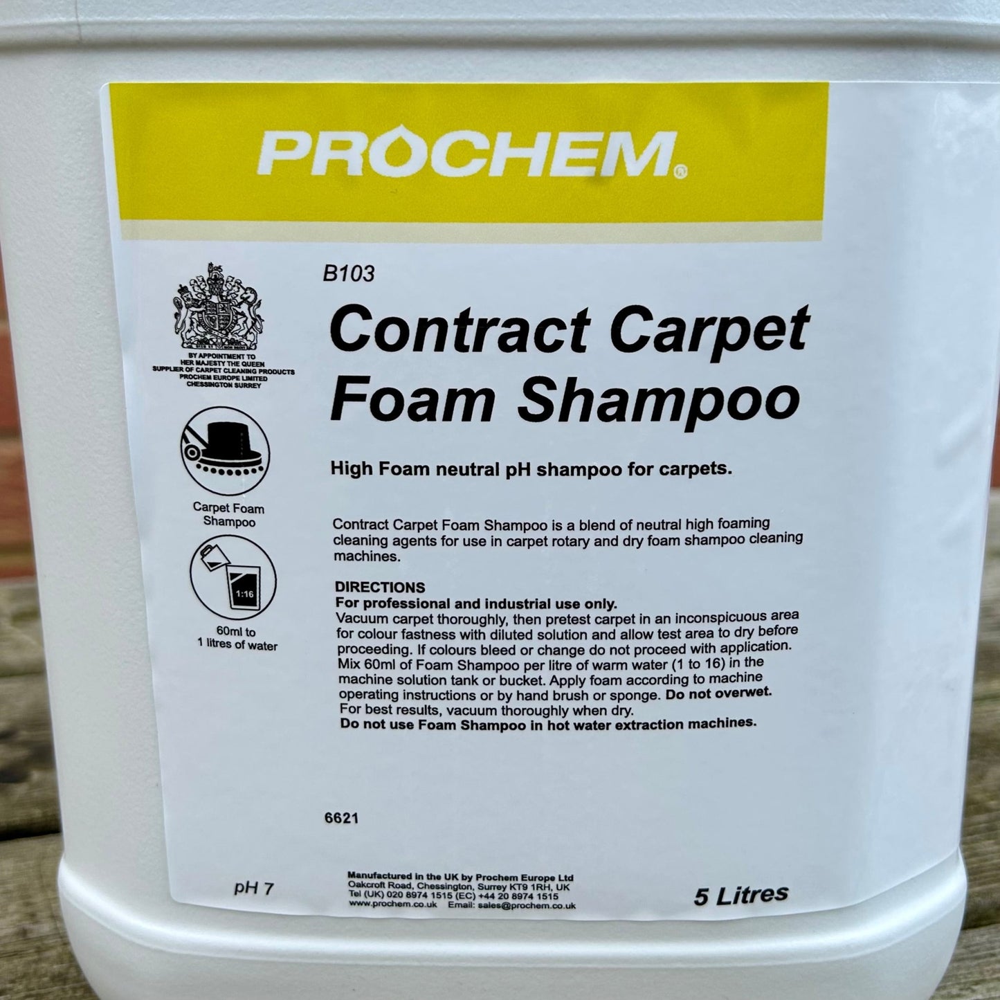 Contract Carpet Foam Shampoo 5ltr - Cleaning Products UK