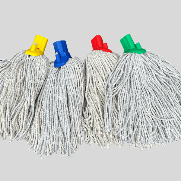 Cotton Mop Heads 14PY – Colour Coded (Green, Red, Yellow, Blue) - Cleaning Products UK