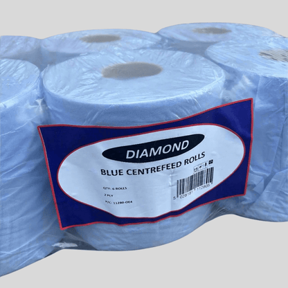 Diamond Blue Centrefeed Rolls – 2 Ply – Pack of 6 - Cleaning Products UK