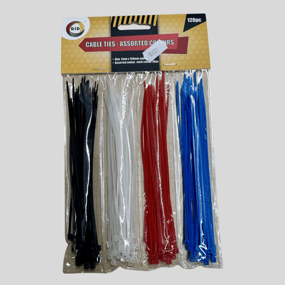 DID 120pc Cable Ties – Assorted Colours (150mm) - Cleaning Products UK