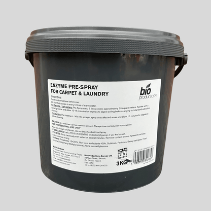 Double Hit Enzyme Pre - Spray 3kg – Protein Stain Remover Bio Productions - Cleaning Products UK