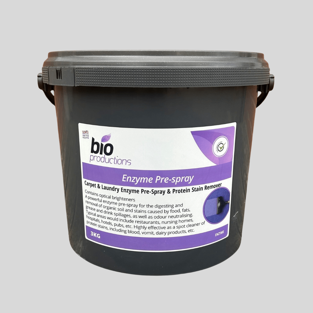 Double Hit Enzyme Pre - Spray 3kg – Protein Stain Remover Bio Productions - Cleaning Products UK