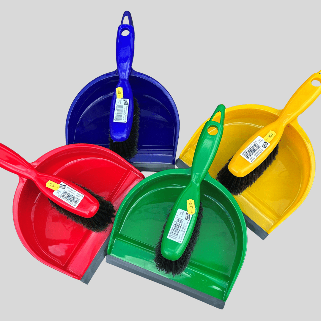 Dustpan & Brush Set – Available in Blue, Green, Red or Yellow - Cleaning Products UK