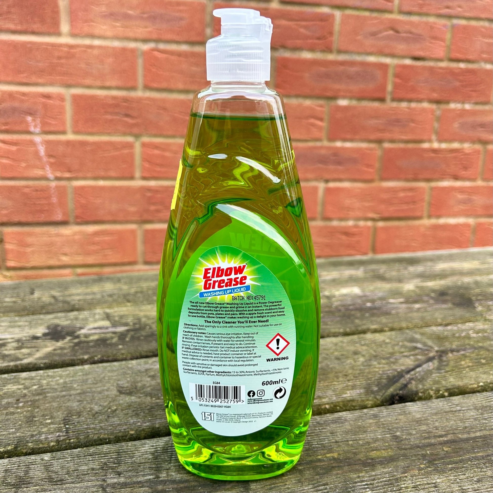 Elbow Grease Apple Washing Up Liquid 600ml - Cleaning Products UK
