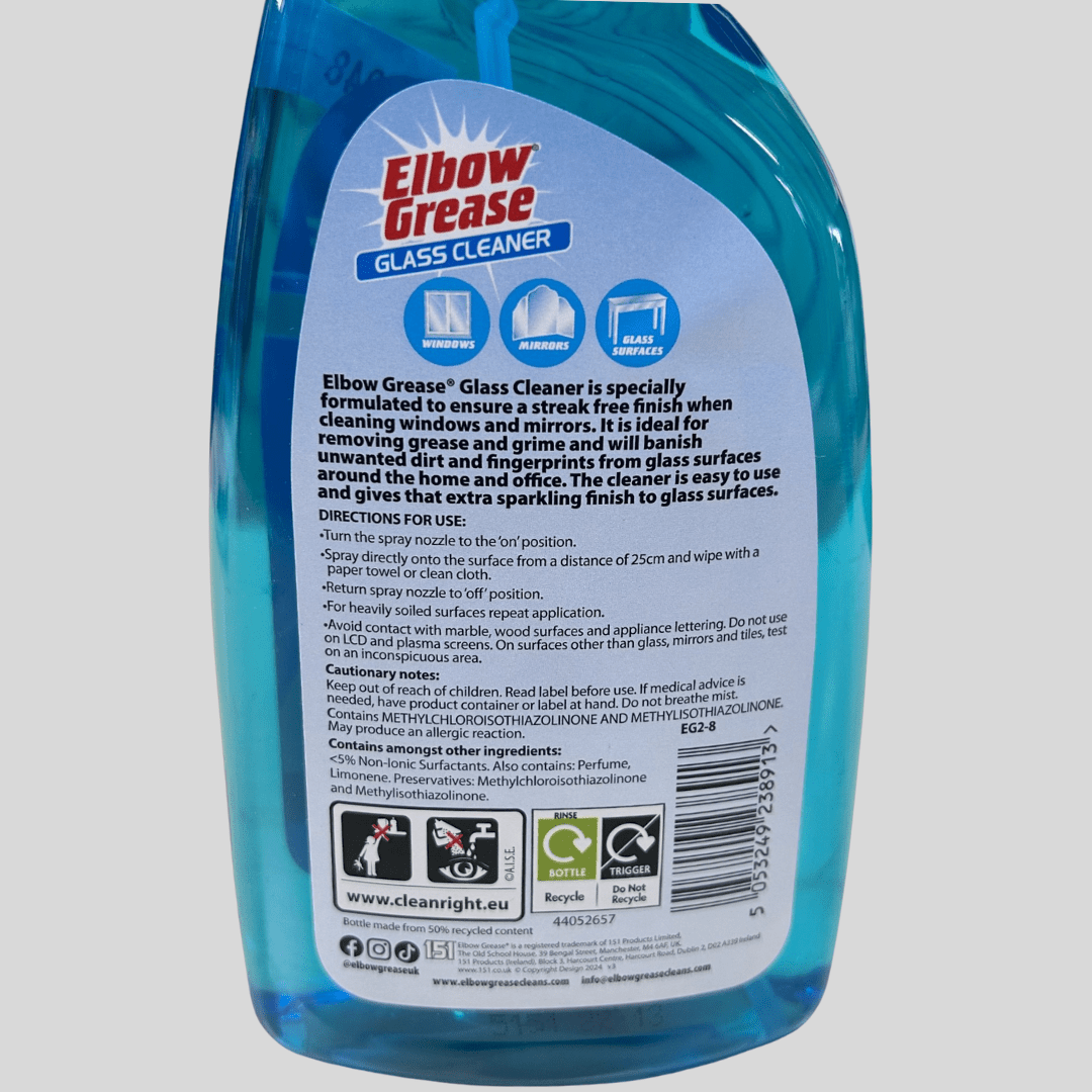 Elbow Grease Glass Cleaner 500ml - Cleaning Products UK