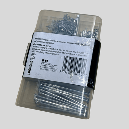 Handy Home Nail Set – 250 Piece Assorted DIY Nails Kit - Cleaning Products UK