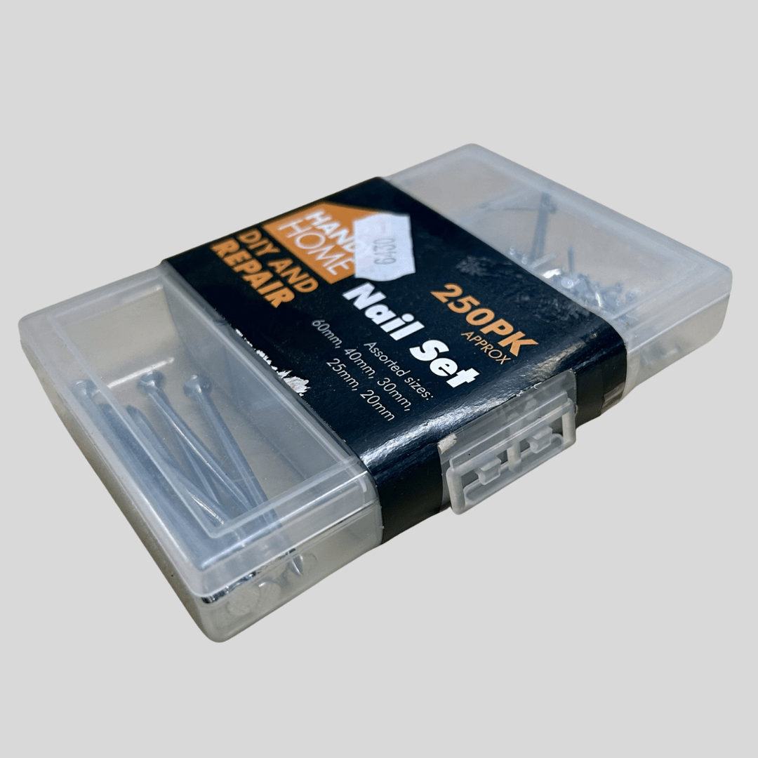 Handy Home Nail Set – 250 Piece Assorted DIY Nails Kit - Cleaning Products UK