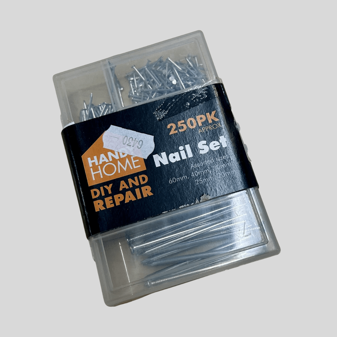 Handy Home Nail Set – 250 Piece Assorted DIY Nails Kit - Cleaning Products UK