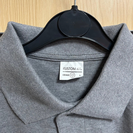 Large Heather Grey Polo Shirt Kustom Kit KK460 - Cleaning Products UK
