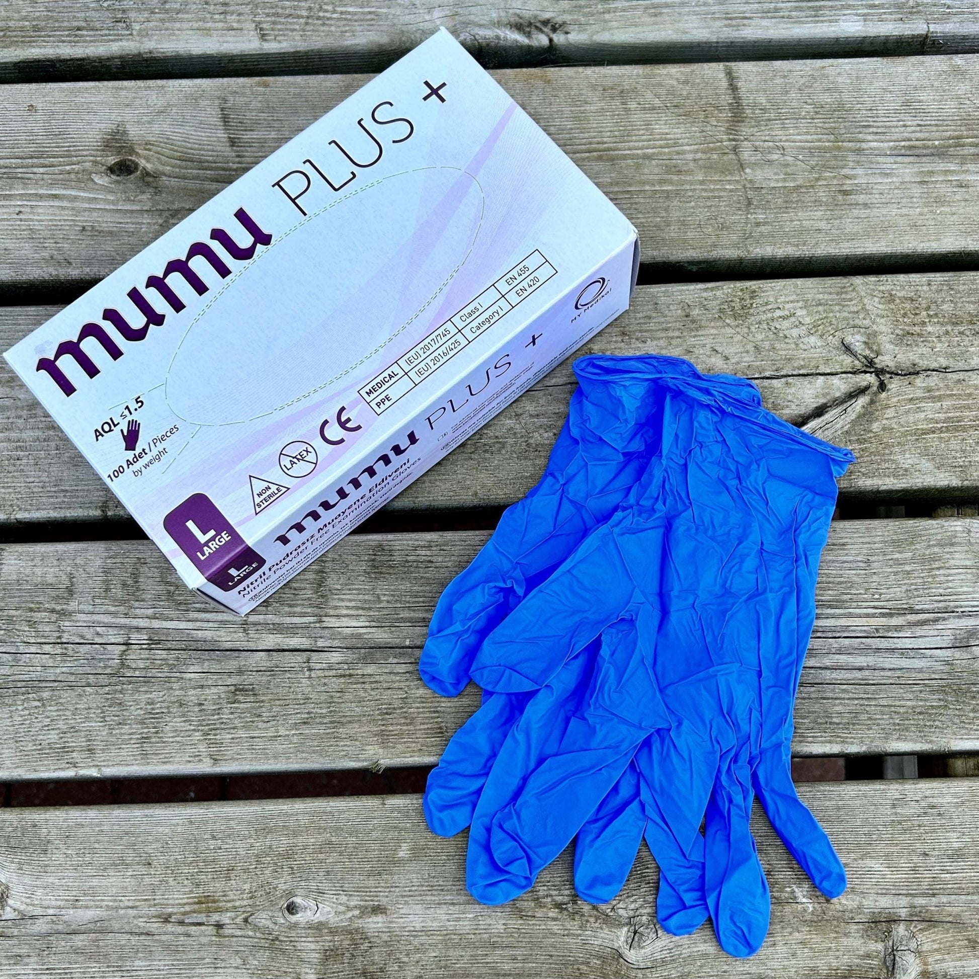 Large Nitrile Gloves "MUMUPLUS" PK 100 - Cleaning Products UK