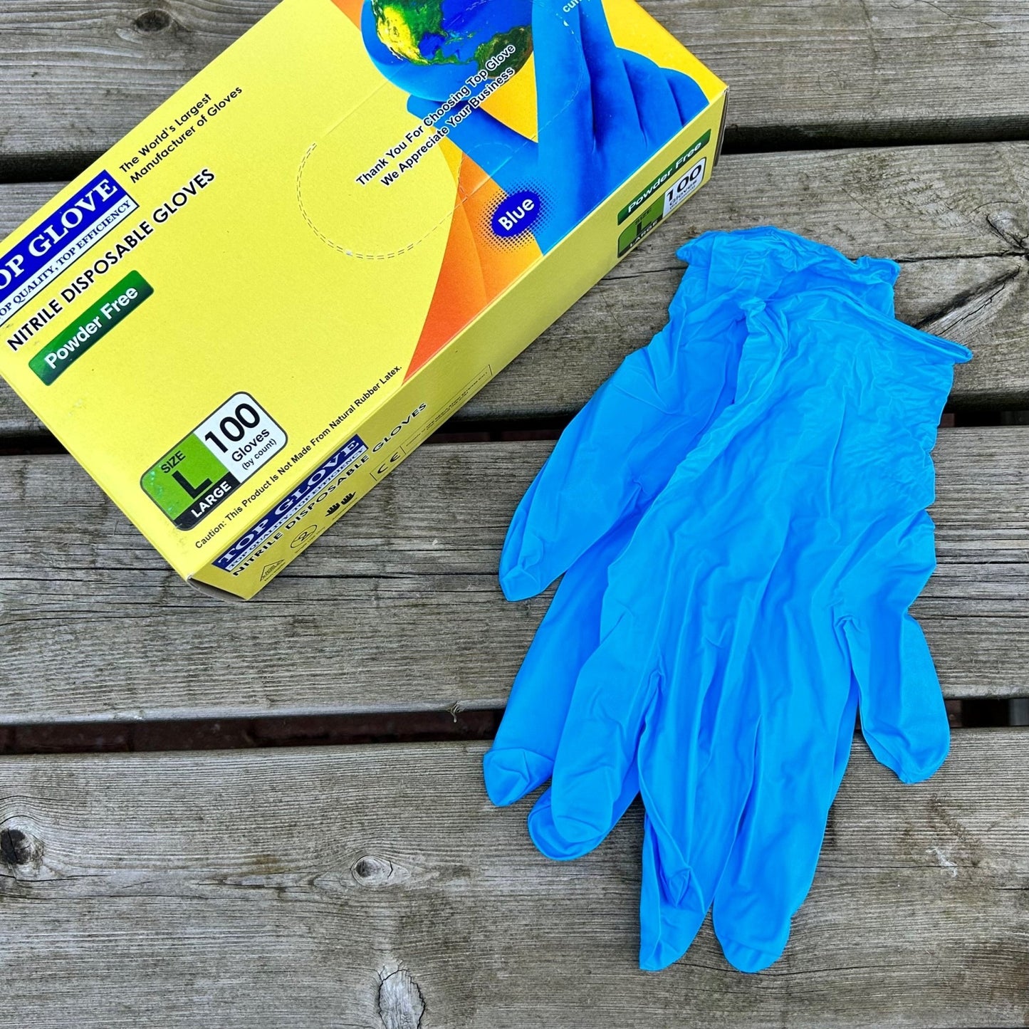 Large Nitrile Gloves "TOPGLOVE" PK 100 - Cleaning Products UK