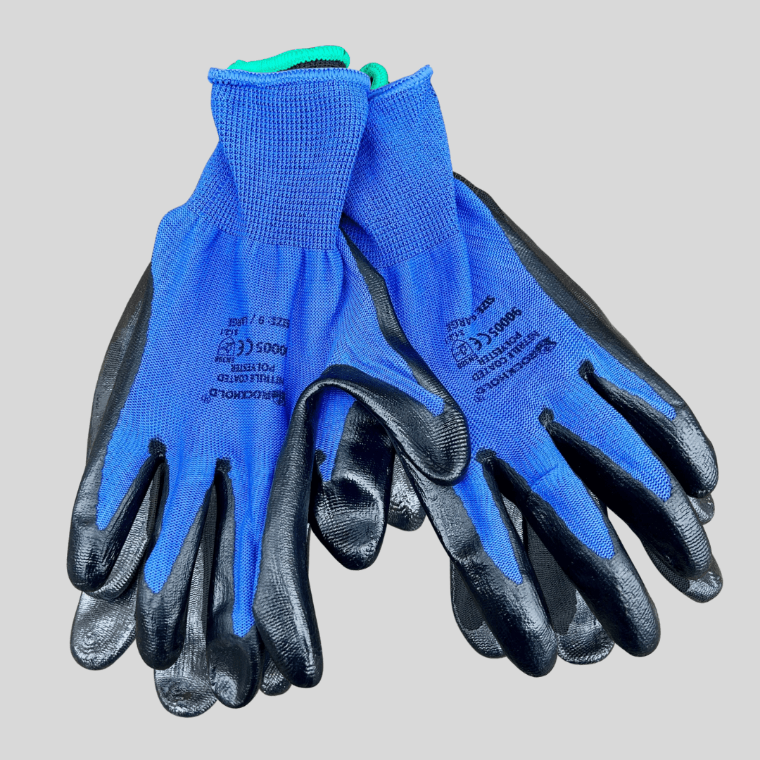 LARGE Rochold Nitrotouch Blue Nylon/Nitrile Gloves - PAIR - Cleaning Products UK