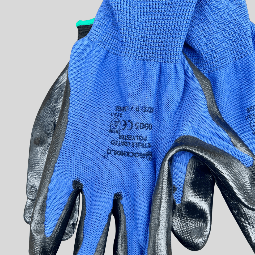 LARGE Rochold Nitrotouch Blue Nylon/Nitrile Gloves - PAIR - Cleaning Products UK