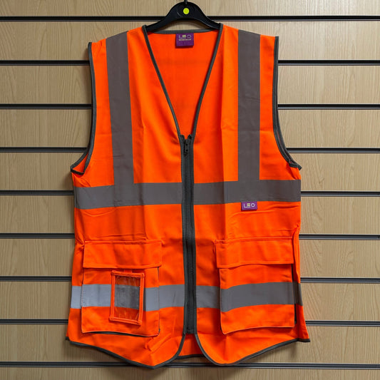 Large Women’s Superior Hi - Vis Waistcoat with Zip – Orange - Cleaning Products UK