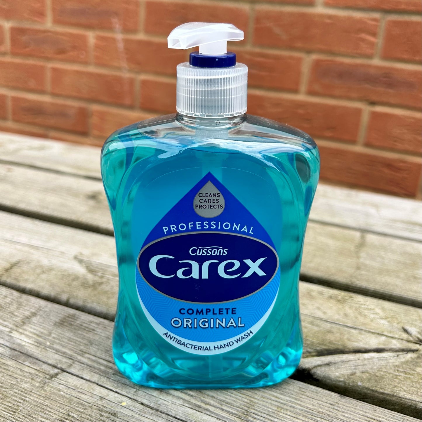 Carex liquid soap in a 500ml pump action container
