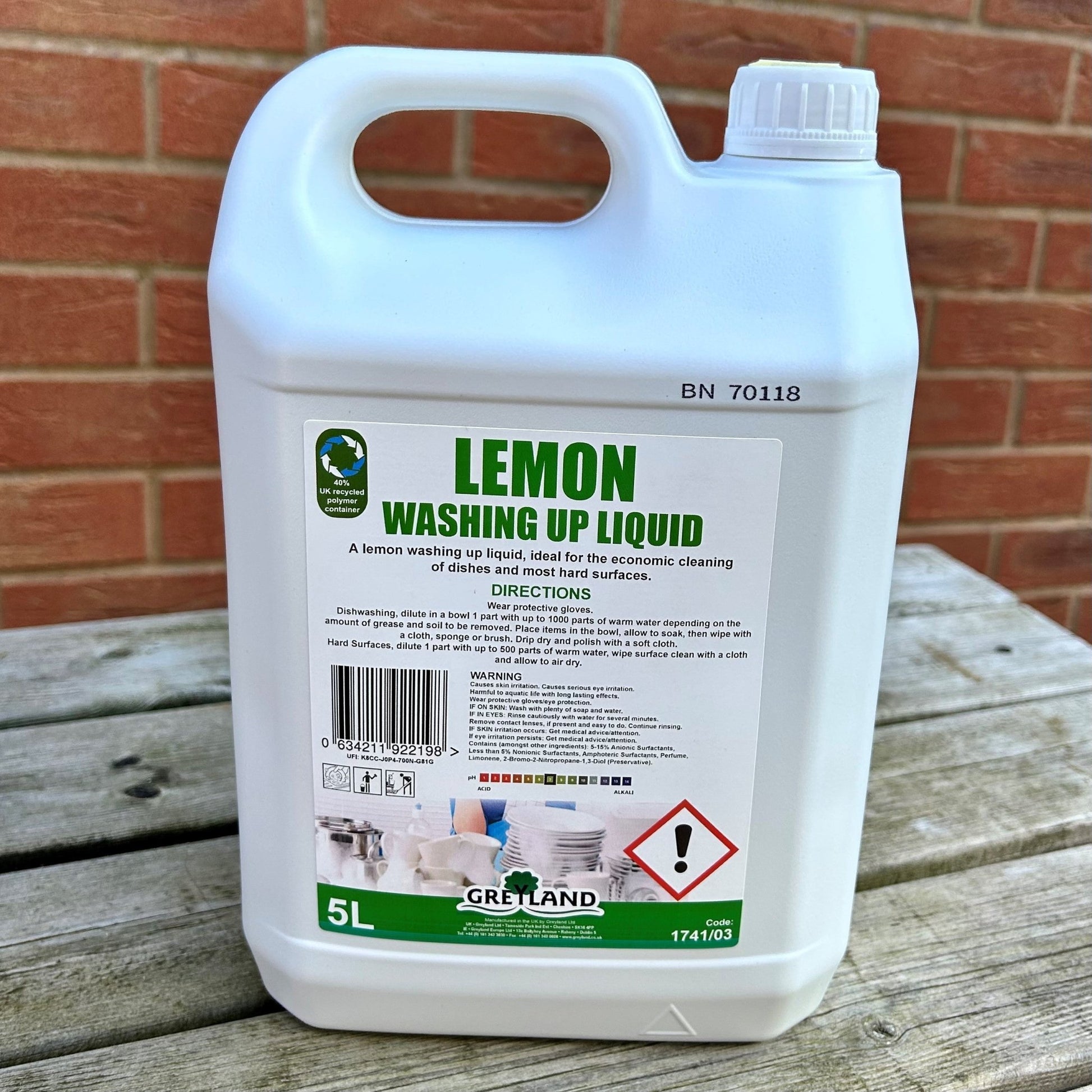 Lemon Washing Up Liquid 5ltr - Cleaning Products UK