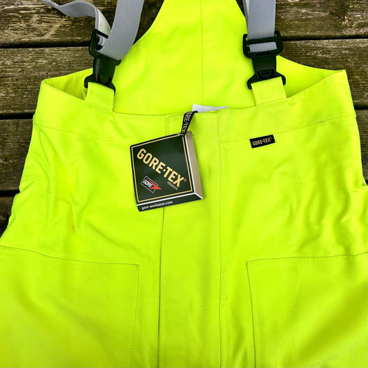 Medium Bib and Brace Yellow Hivis Gore - Tex (marked) - Cleaning Products UK