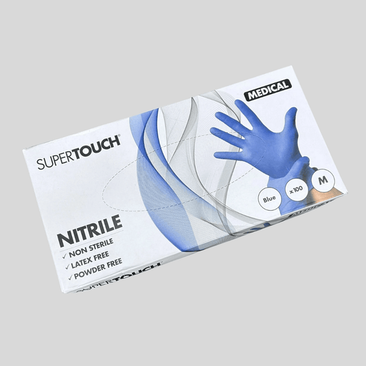 Medium Blue Nitrile Gloves - Box 100 - Cleaning Products UK
