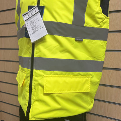 Medium Portwest Hi - Vis Yellow Bodywarmer - Cleaning Products UK