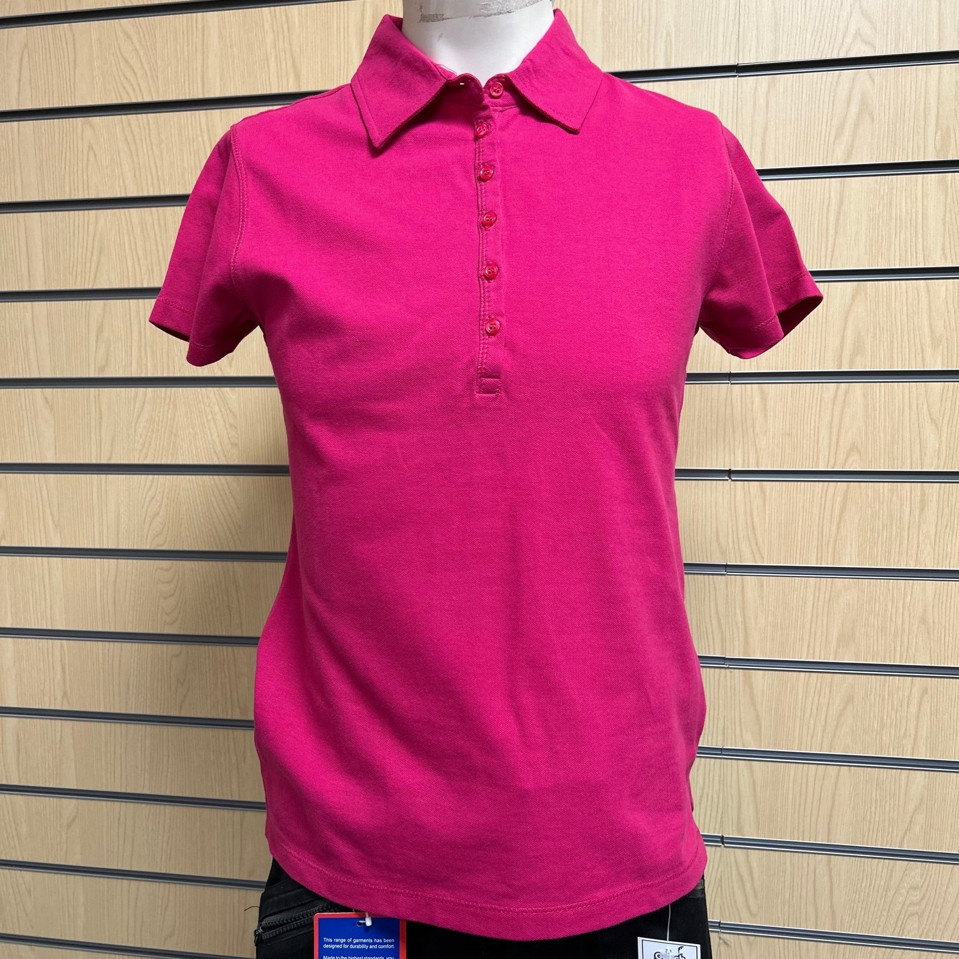 Medium SkinniFit Women's Polo Shirt | Fuchsia Pink SK042 - Cleaning Products UK