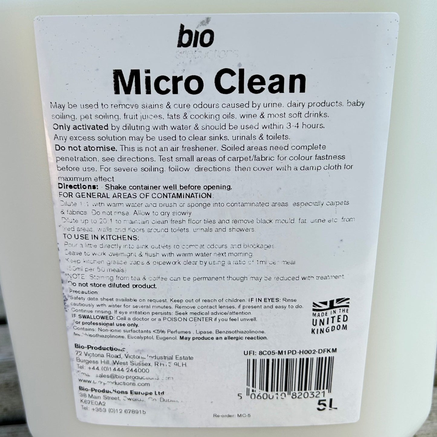 Micro Clean 5Ltr - Cleaning Products UK