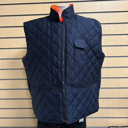 Orange 2XL Hi Vis Interactive Bodywarmer – Reversible Navy Inside - Cleaning Products UK