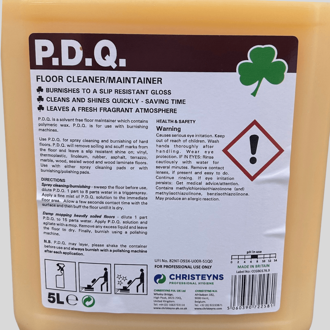 PDQ Floor Cleaner / Polish Maintainer 5ltr - Cleaning Products UK