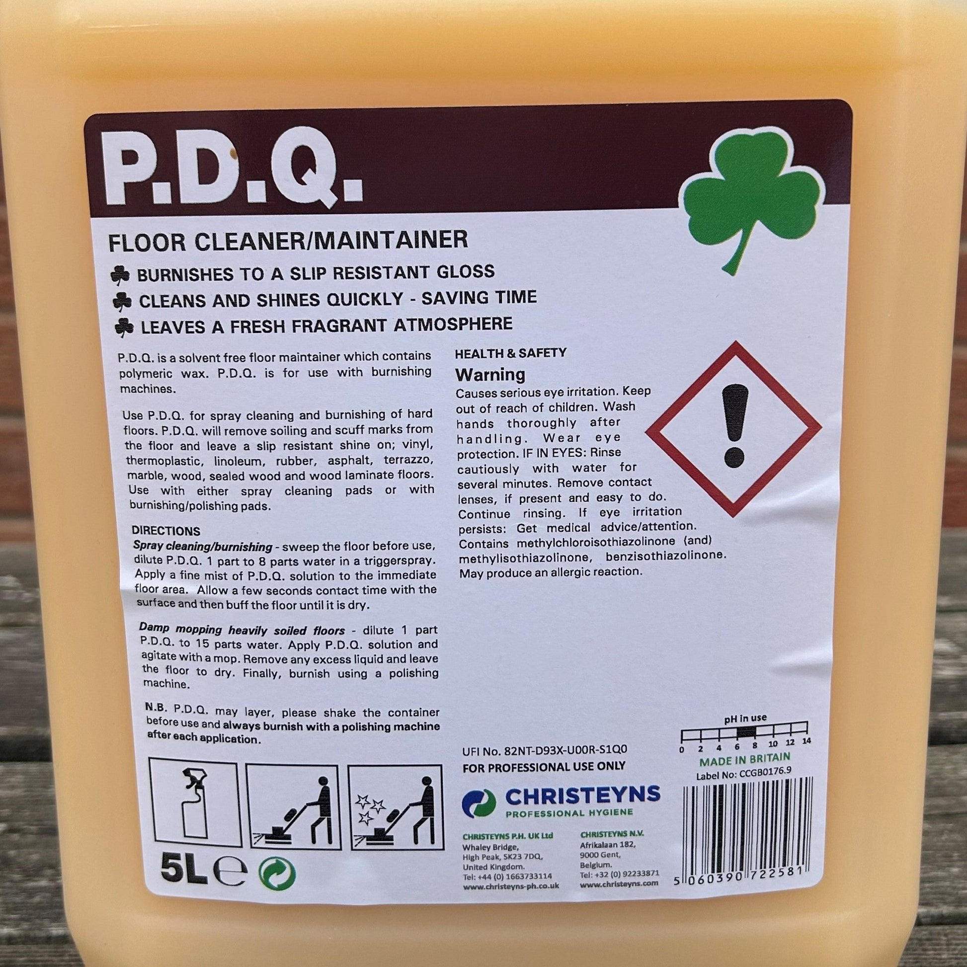 PDQ Floor Cleaner / Polish Maintainer 5ltr - Cleaning Products UK