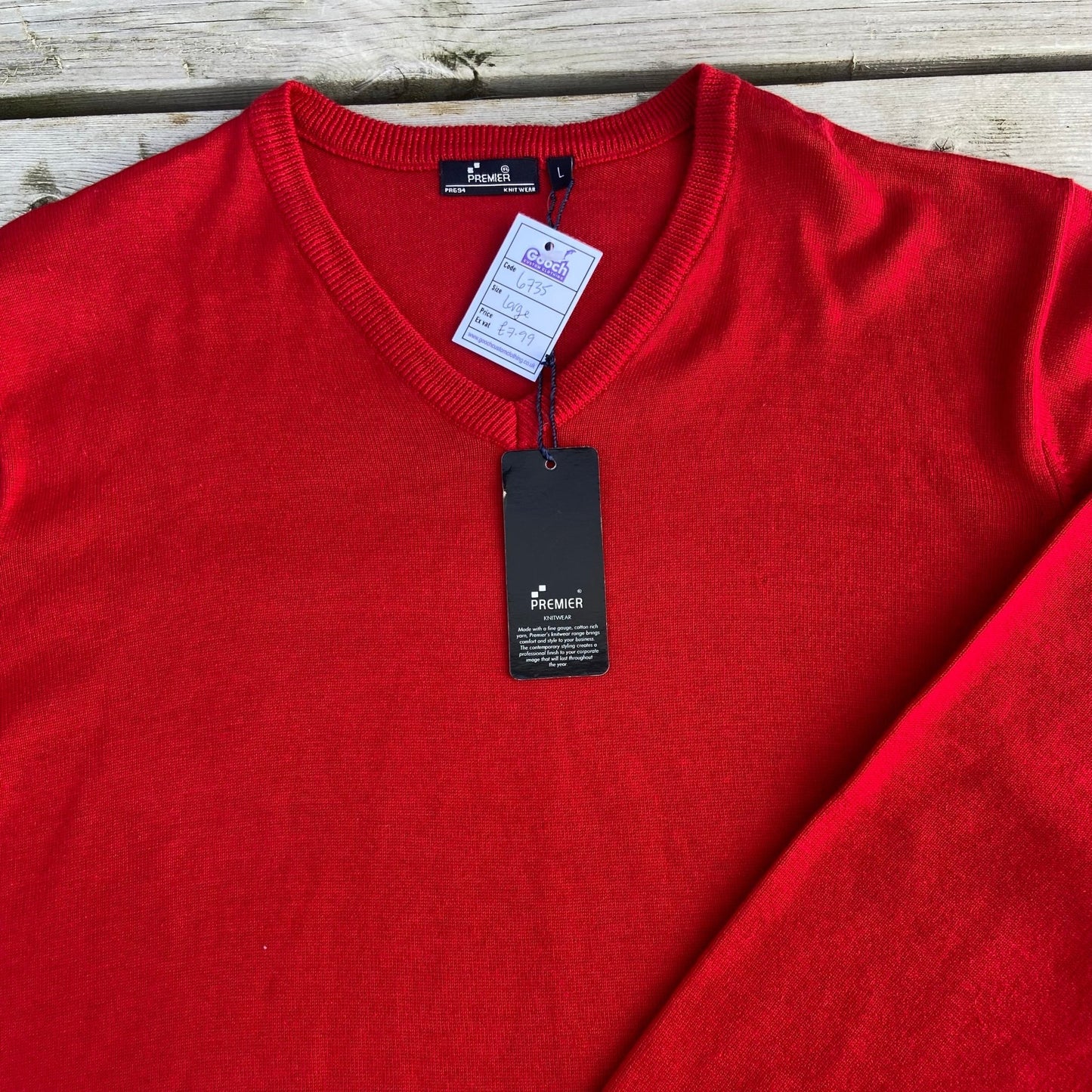 PR694 Red Vneck Knitwear Large - Cleaning Products UK