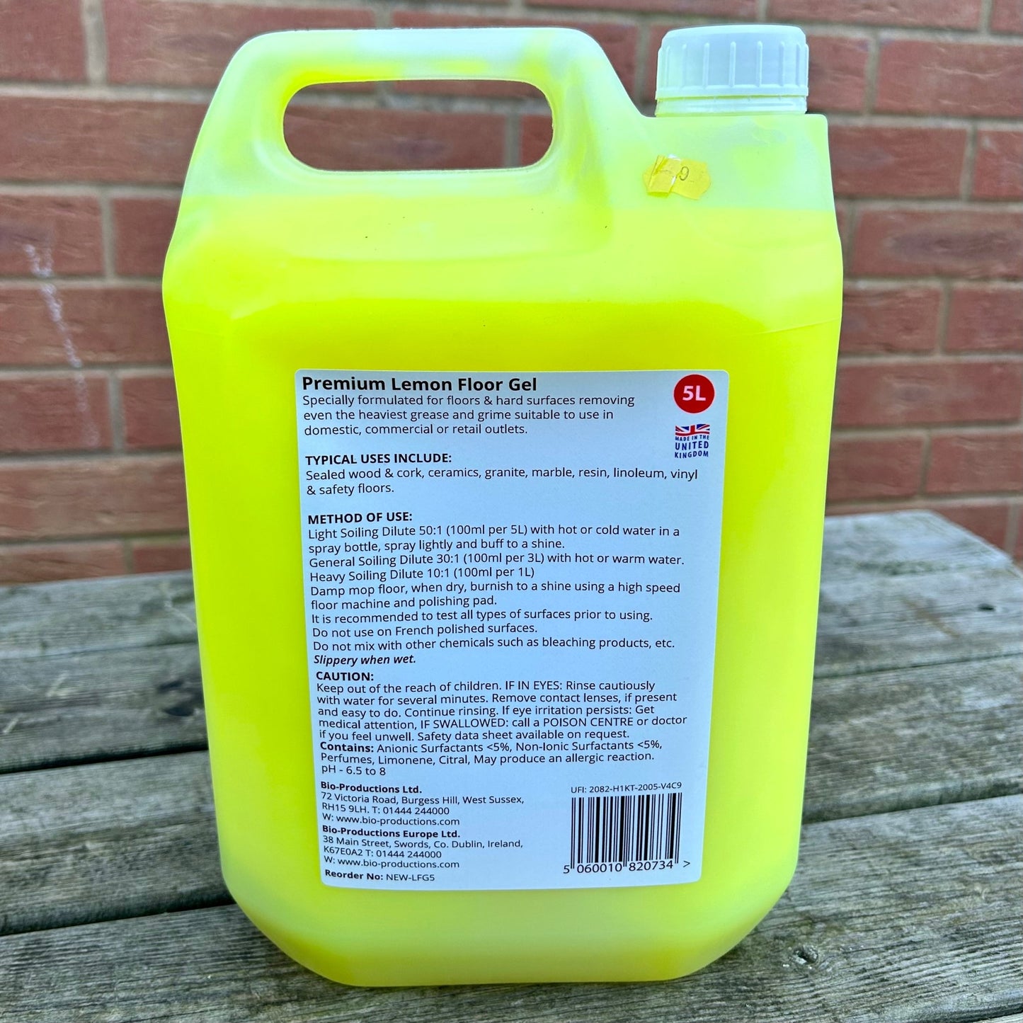 Premium Lemon Floor Gel 5ltr - Cleaning Products UK