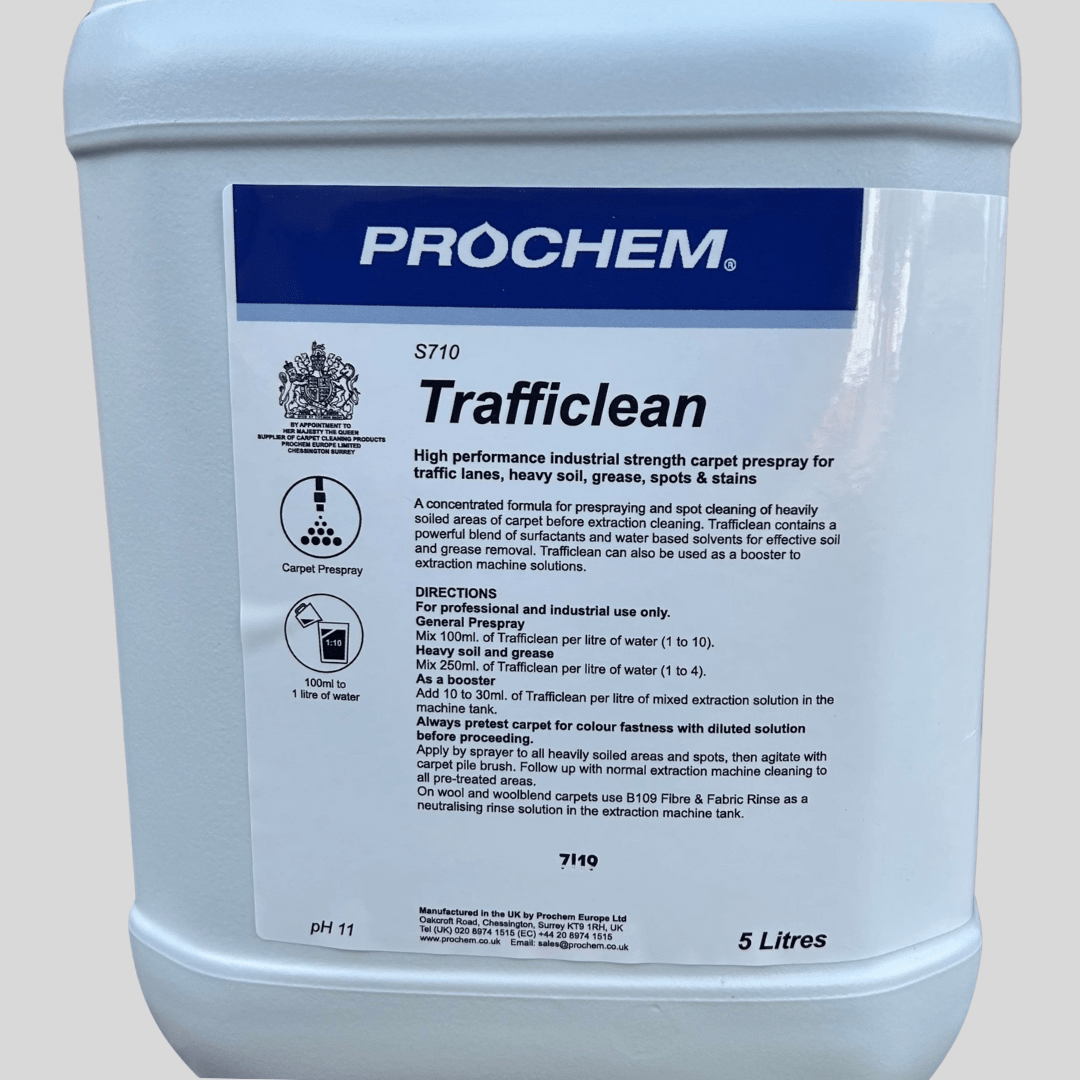 Prochem Trafficlean 5 Litre – Industrial Strength Carpet Pre - Spray & Booster - Cleaning Products UK