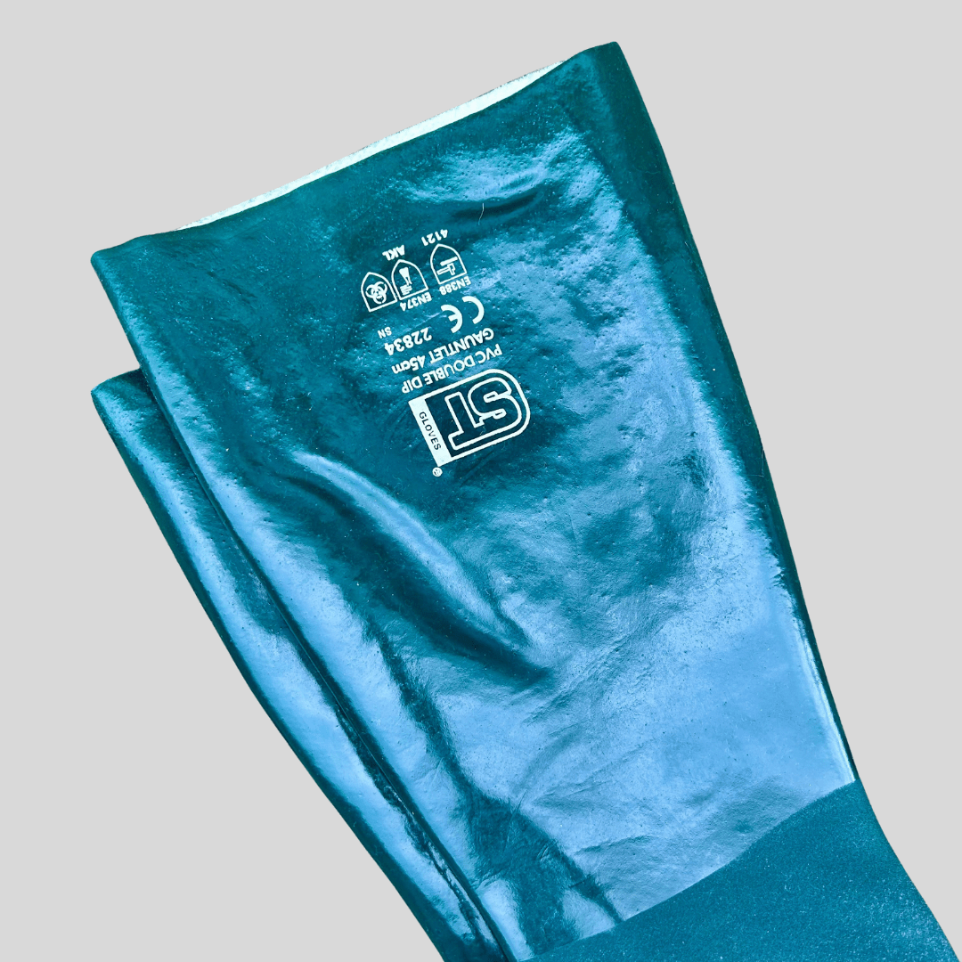 PVC Double Dip Gauntlet - 45cm Long - One Size - Cleaning Products UK