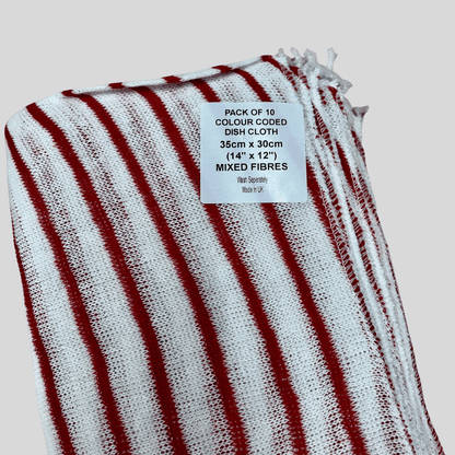Red Hygiene Colour Coded Dishcloth PK 10 - Cleaning Products UK