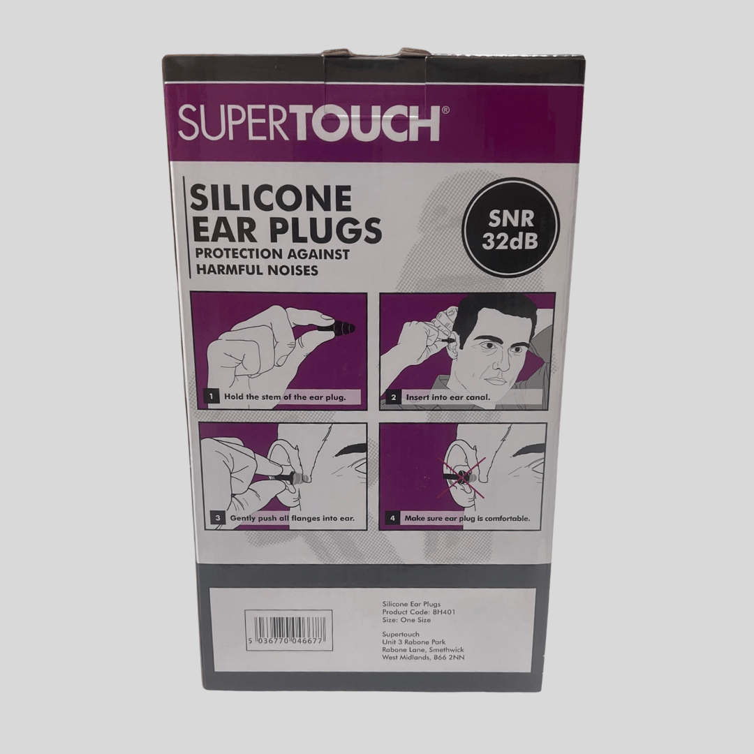 Reusable Silicone Ear Plugs Box 200 Pairs - Cleaning Products UK