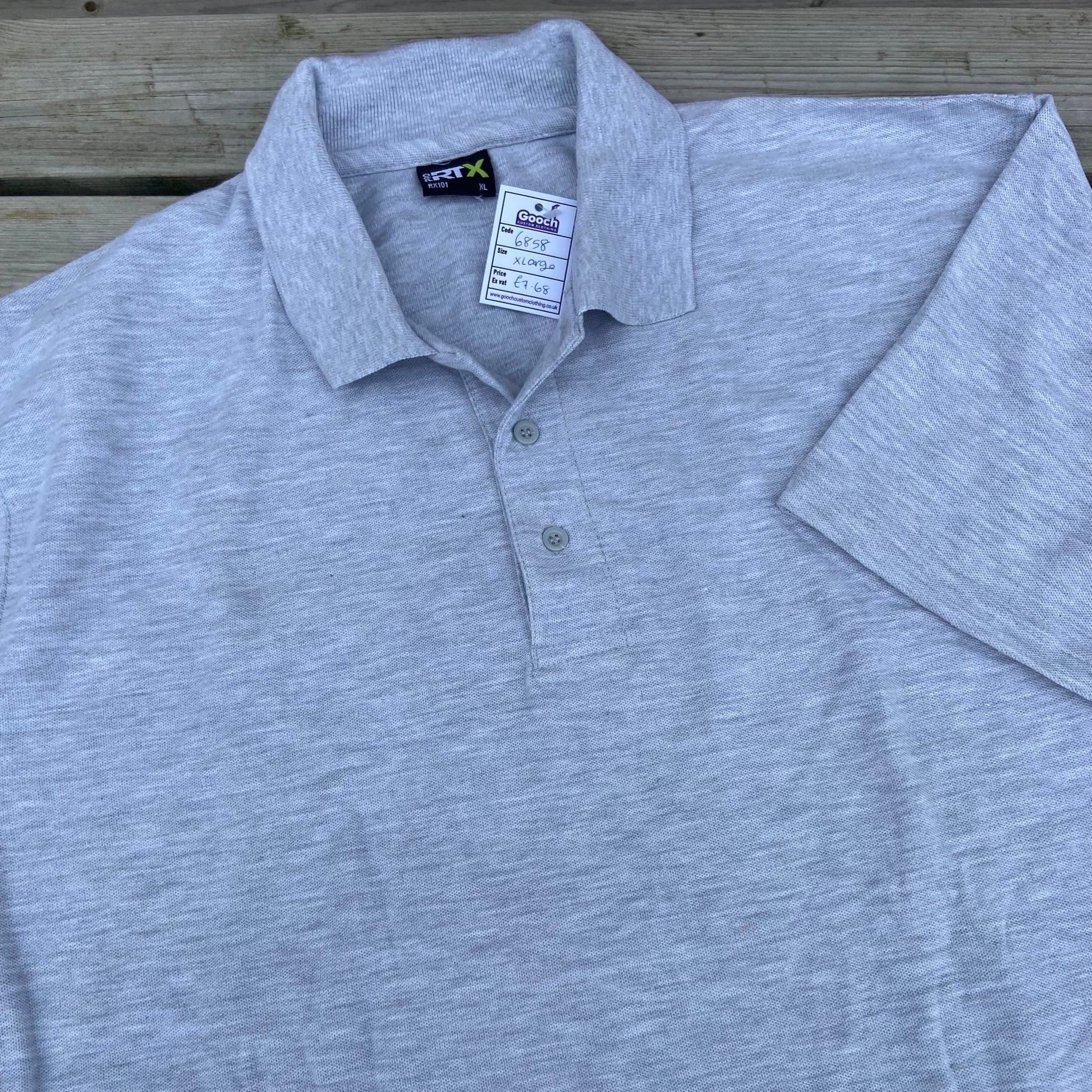 RX101 XLarge Heather Grey Polo Shirt - Cleaning Products UK