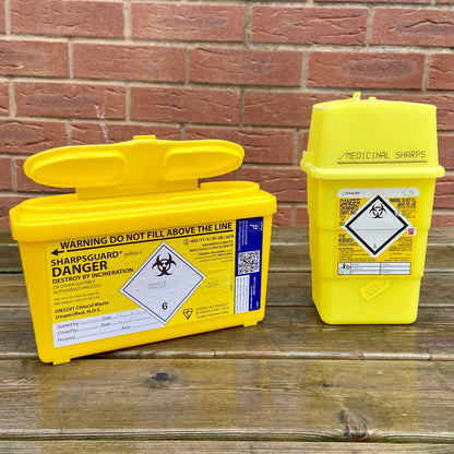 Sharps Disposal Containers - Needle Bin - Sharps Box - Cleaning Products UK