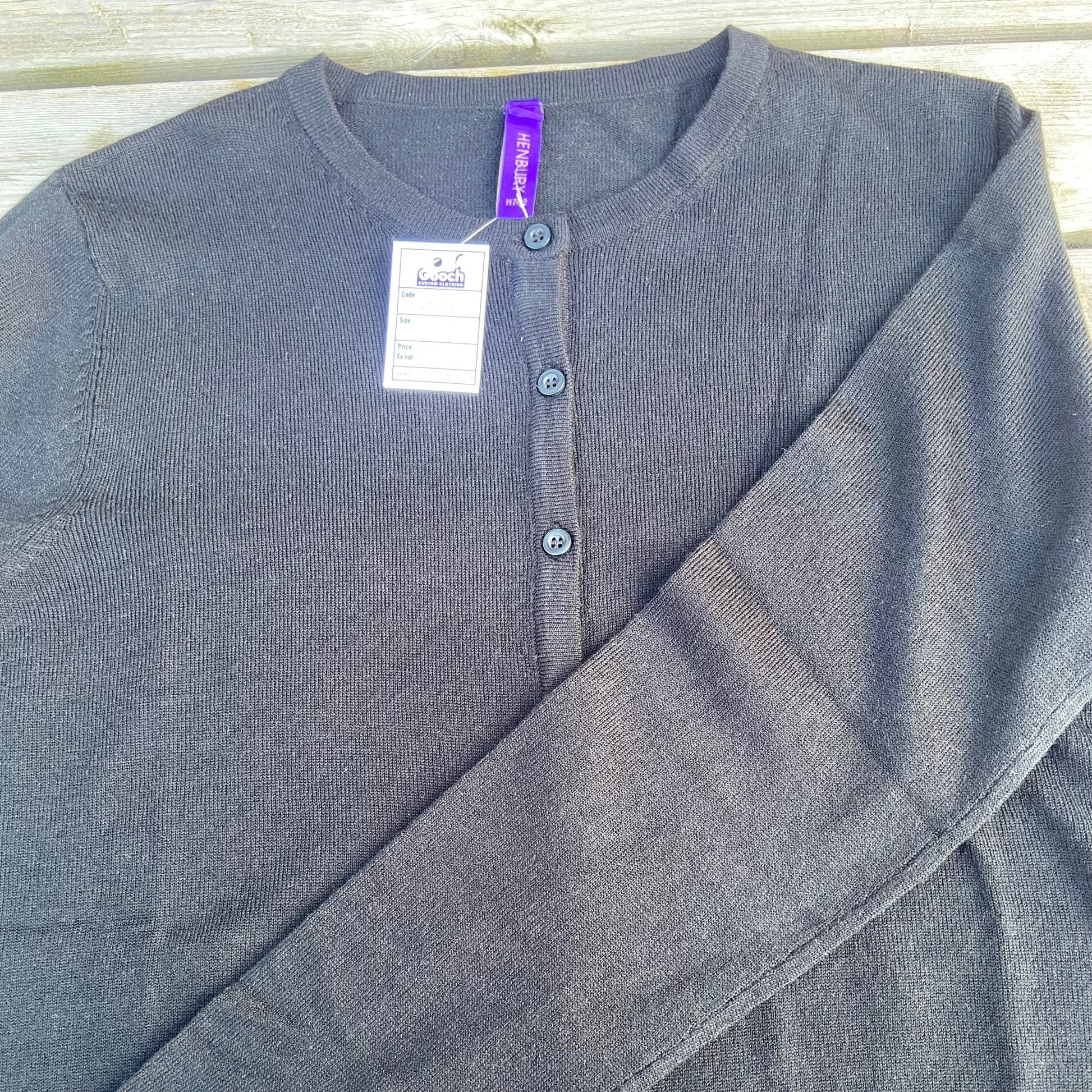 Size 12 Black Cardigan HENBURY H762 - Cleaning Products UK