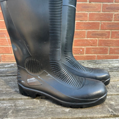 Size 12 Site Black Ribbed Wellies - Cleaning Products UK