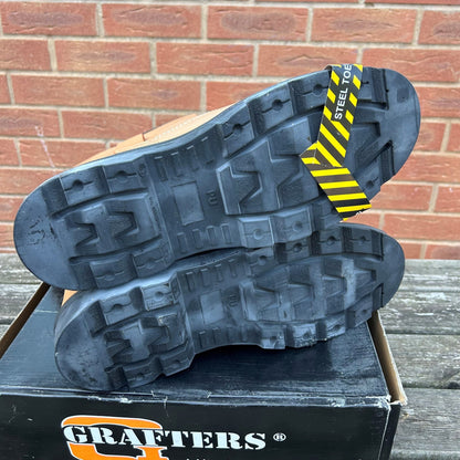 Size 13 Grafters M20BSMX Tan Leather Steel Toe Cap Rigger Boots – Lined - Cleaning Products UK