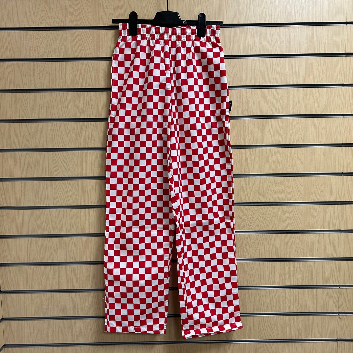 Small Dennys London Chef Trousers – Red & White Check | DC28A - Cleaning Products UK