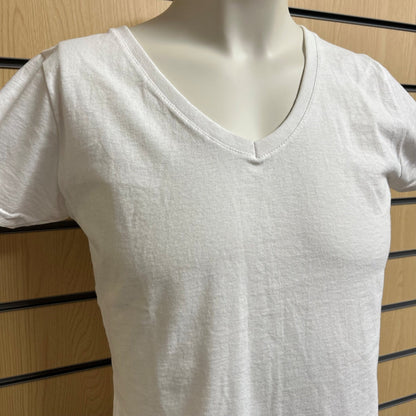 Small Fruit of the Loom V - Neck T-Shirt – White - Cleaning Products UK