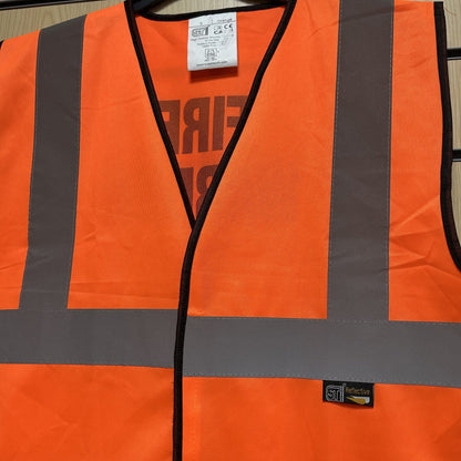 Small Hi - Vis Orange “Fire Warden” Safety Vest - Cleaning Products UK
