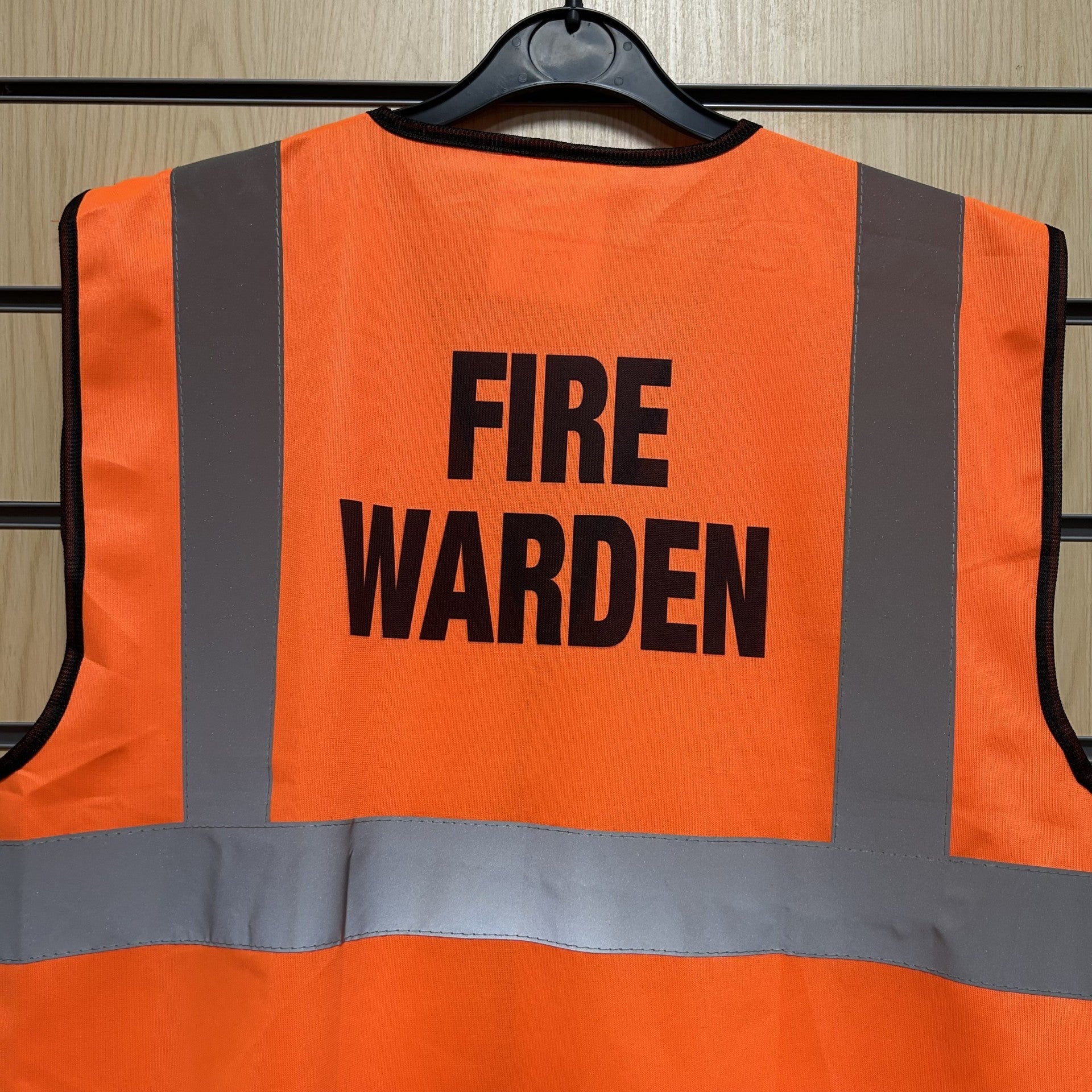 Small Hi - Vis Orange “Fire Warden” Safety Vest - Cleaning Products UK