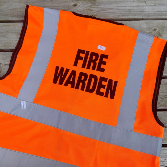 Small Orange "Fire Warden" Hivis Vest - Cleaning Products UK