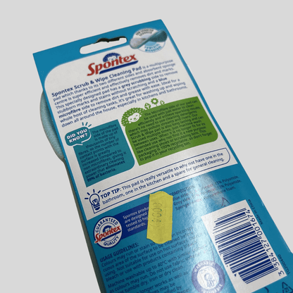 Spontex Scrub & Wipe Cleaning Pads | Dual - Action Cleaning for Home & Commercial Use - Cleaning Products UK